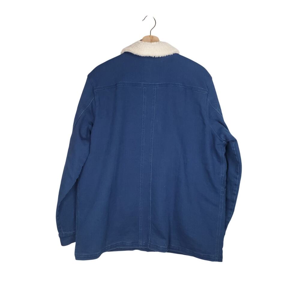 Sezane Will Forever Jean Jacket Indigo Blue Denim Sherpa Oversized Size XXL - Picture 3 of 9